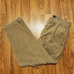 Vintage‎ Polo Corduroy Pants Men 36x34 Brown Pleated Straight Fit Baggy 90s
